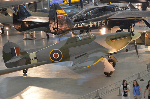 Steven F. Udvar-Hazy Center: Hawker Hurricane Mk. IIC, with Northrop P-61C Black Widow in the background